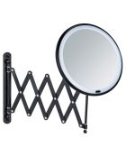 Miroir mural LED Barona noir - 20x34x55 cm